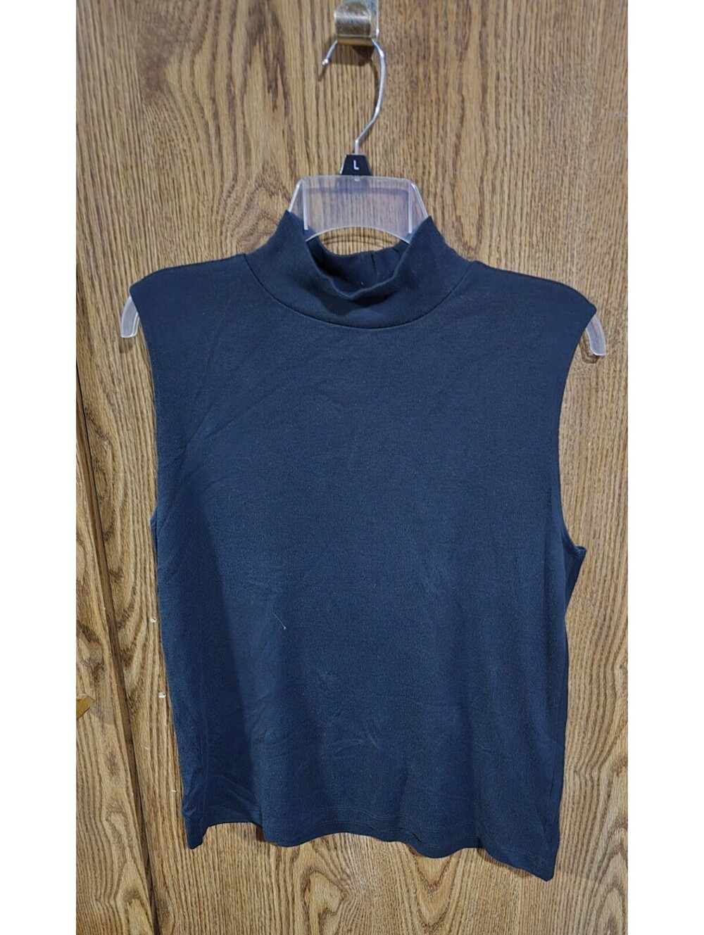 Croft & Barrow Solid Black Sleeveless Turtleneck Size XL